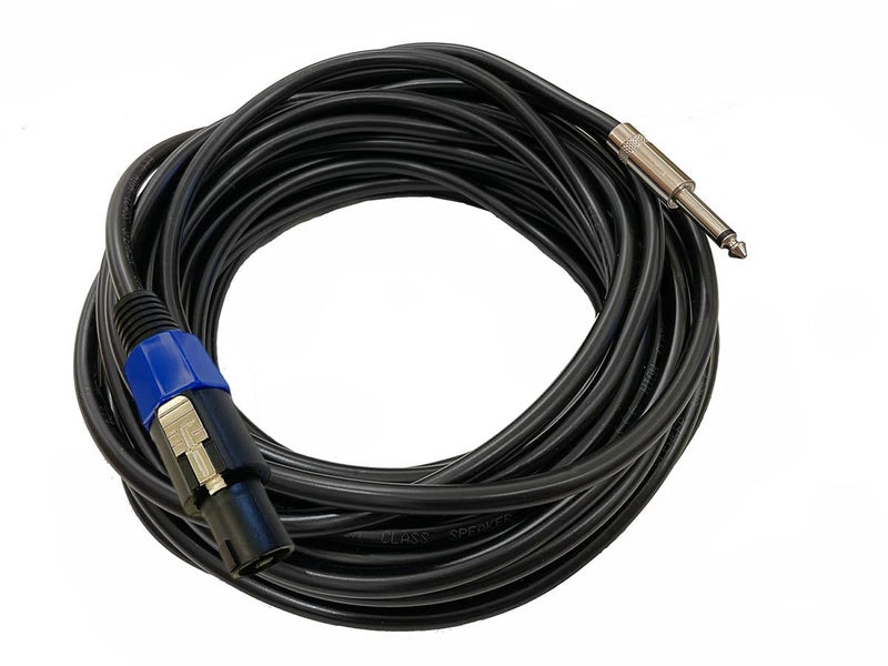 HeyTones Professional 12 Gauge 100 Feet Speakon to 1/4 Inch Speaker Cables - 12AWG 100ft DJ/PA SpeakON to 1/4" Speaker Cords Amp Audio Wires - 2 Pack - Image 2